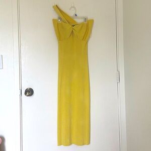 HOUSE OF HARLOW 1960 MUTED SULPHUR DRESS (S)